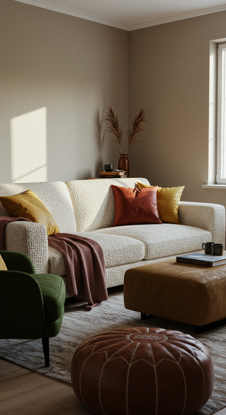 Comfy Cozy Living Room with Layered Textiles