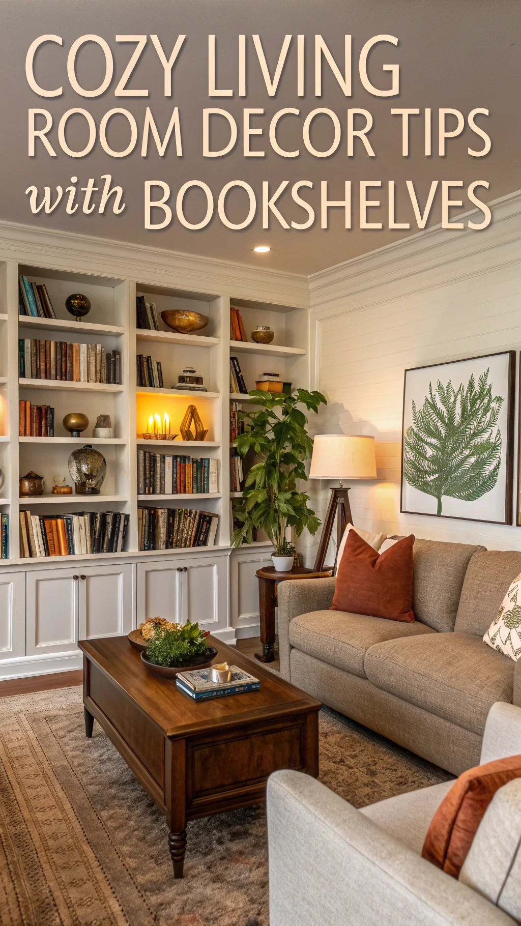 Cozy Living Room Decor Tips with Bookshelves