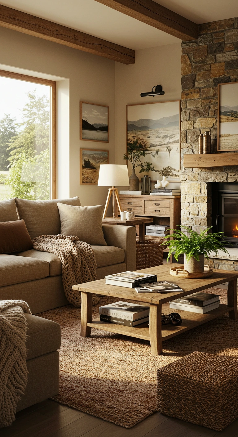 Earthy Living Room Warm Cozy Design Ideas
