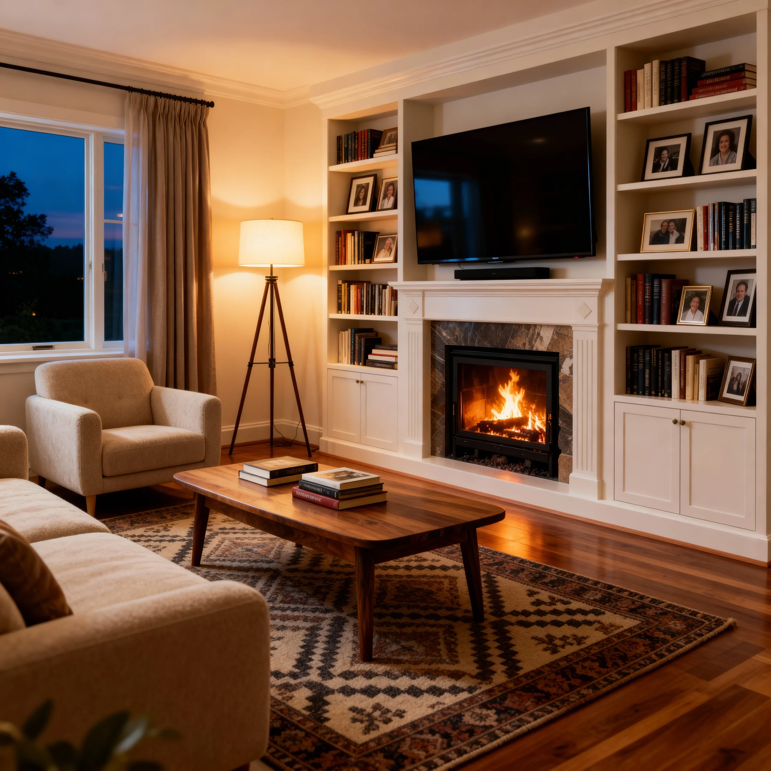 Family House Interior Warm Cozy Living Room Ideas