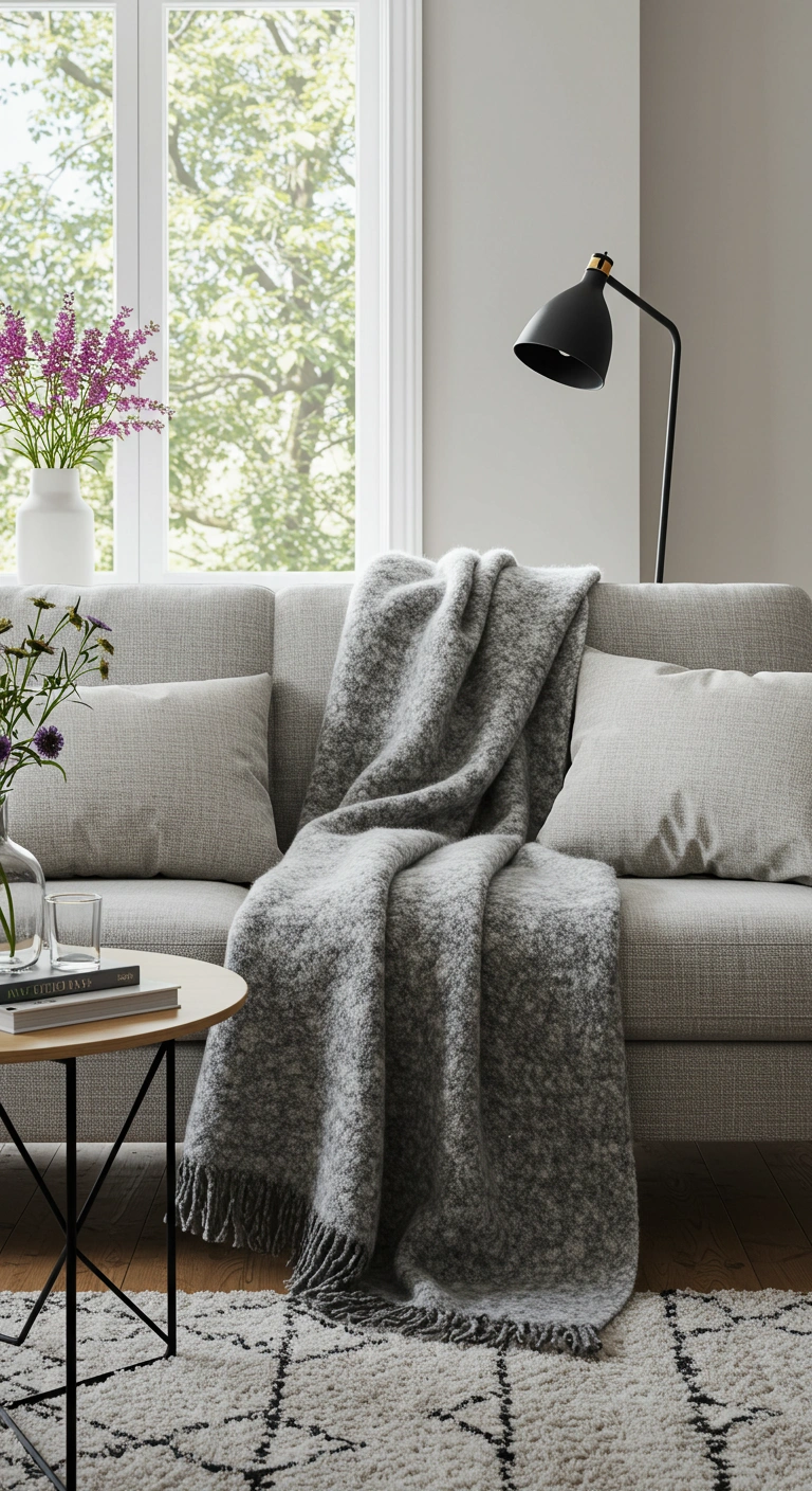 Textured Throw Blanket Ideas for a Cozy Living Room