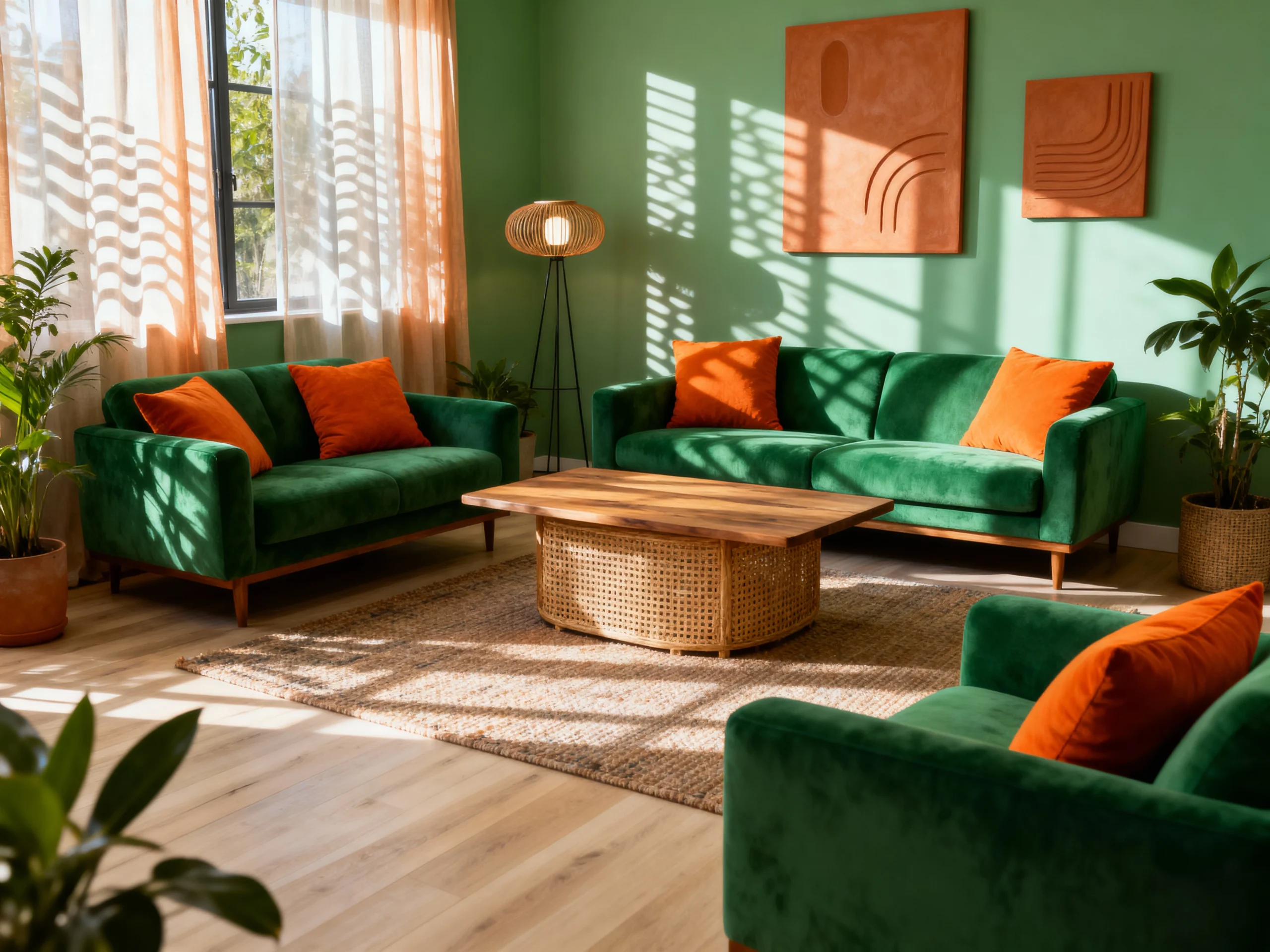 Warm Cozy Living Room Colors Green and Earthy