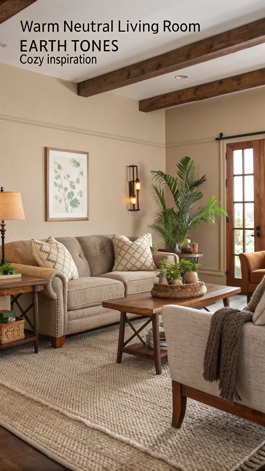 Warm Neutral Living Room Earth Tones Cozy Inspiration