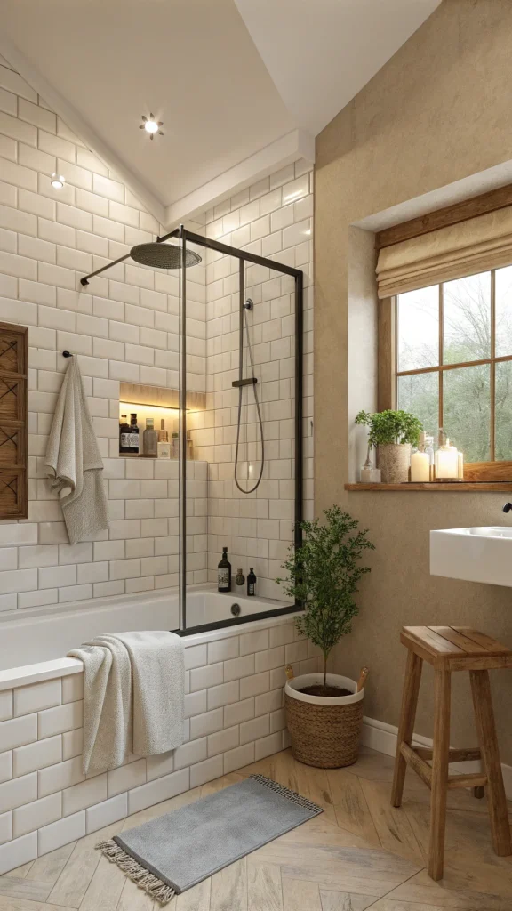 Maximize your small bathroom with a shower and bathtub combo! Discover space-saving tips, stylish layouts, and clever storage solutions to create a functional and beautiful retreat.#SmallBathroomIdeas #ShowerAndBath #BathroomDesign