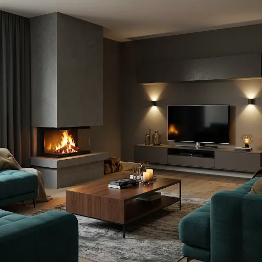 Embracing Modernity: Integrating TV and Fireplace