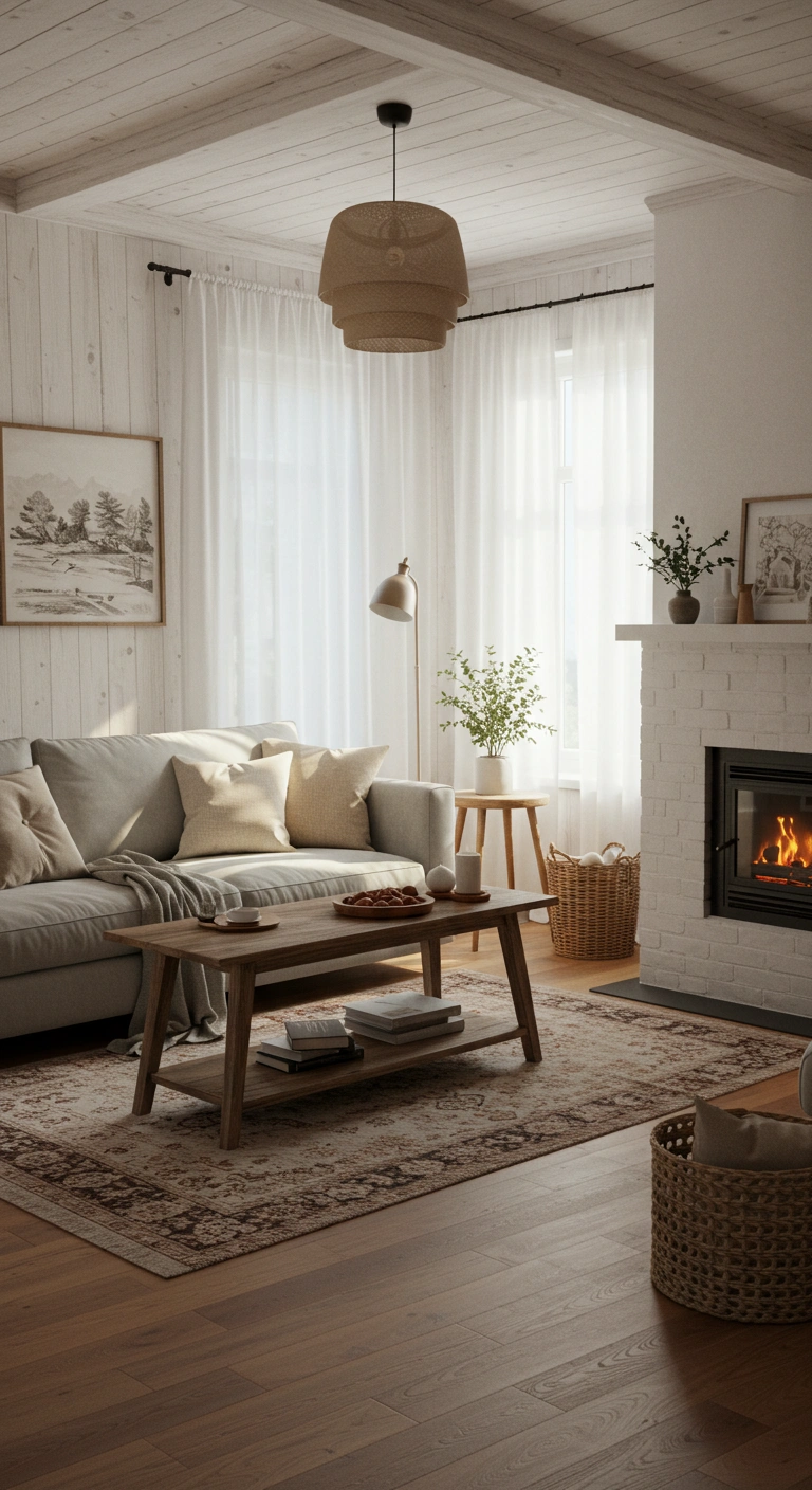 Cozy Farmhouse Living Room for Apartments