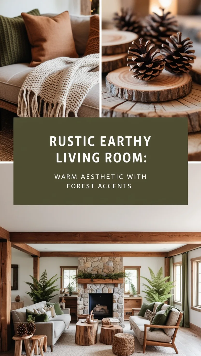Rustic Earthy Living Room: Warm Aesthetic With Forest Accents