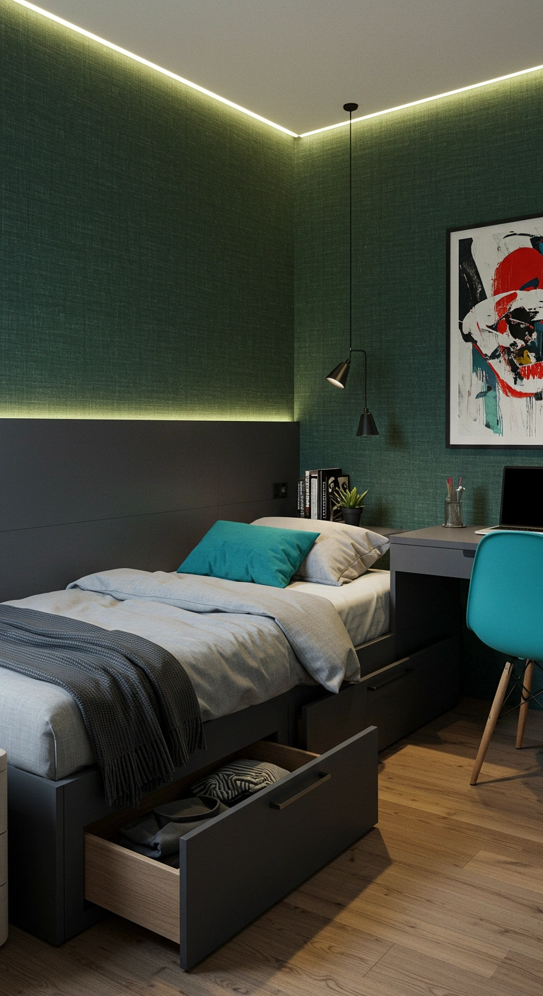 Small Bedroom Ideas For Men Bold Decor Meets Smart Storage