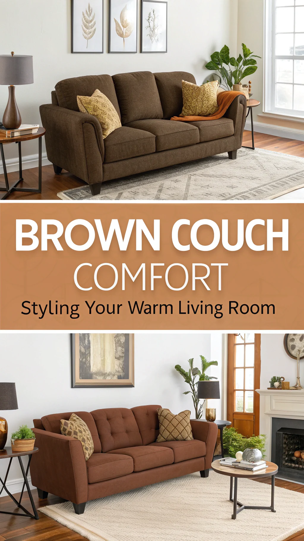 Brown Couch Comfort: Styling Your Warm Living Room