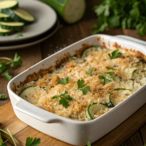 Cheesy Zucchini Casserole with Herbs