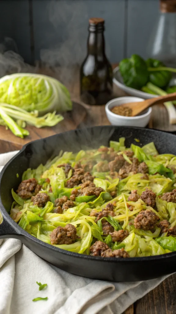 Quick and Delicious Cabbage and Ground Beef Skillet