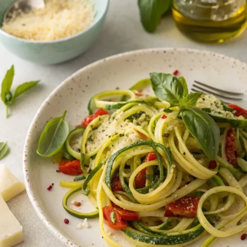 Garlic and Basil Zucchini Noodles Recipe