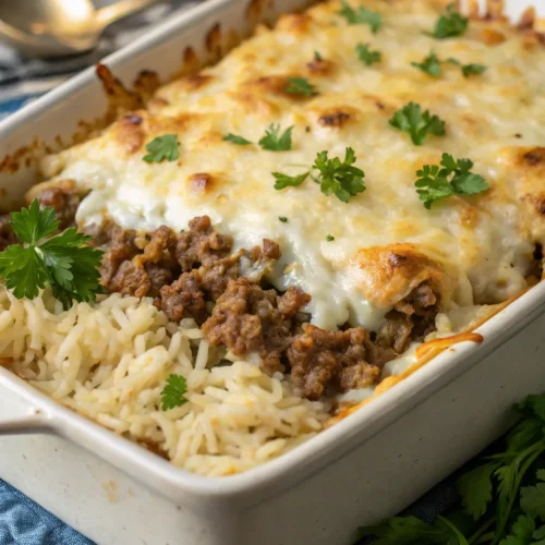 Savory Ground Beef and Rice Casserole