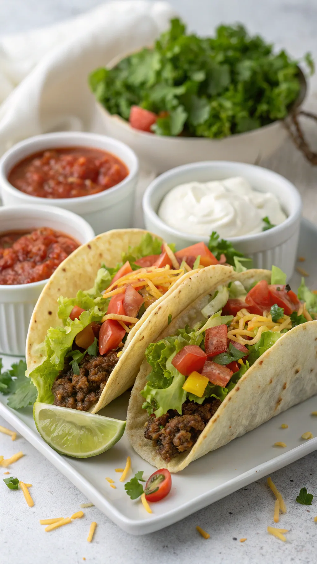 Savory Ground Beef Tacos with Fresh Toppings