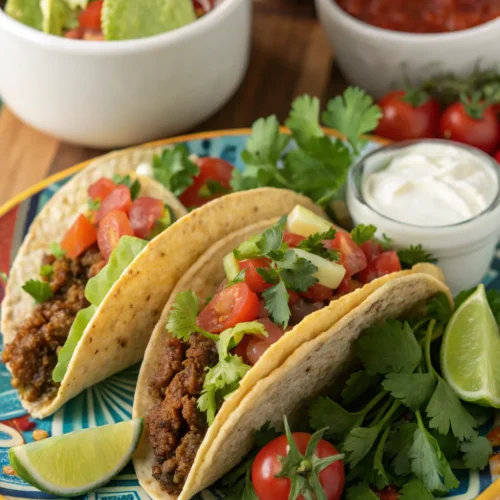 Savory Ground Beef Tacos with Fresh Toppings