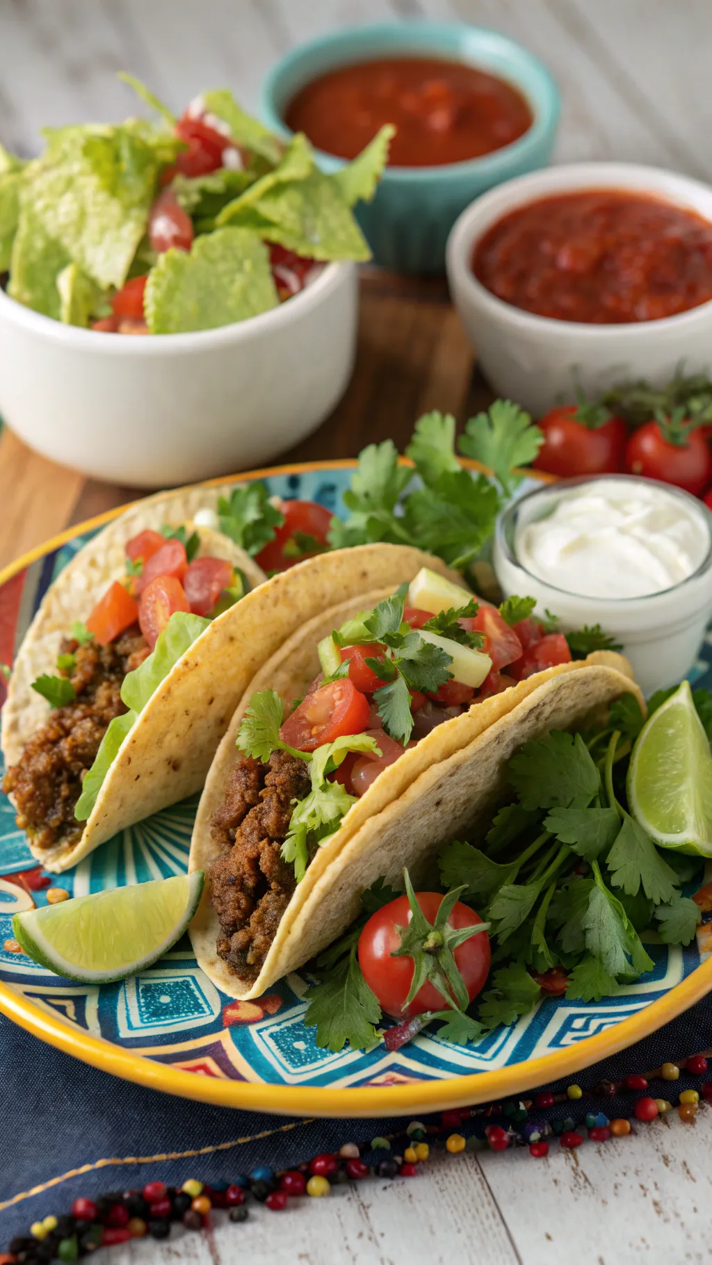 Savory Ground Beef Tacos with Fresh Toppings