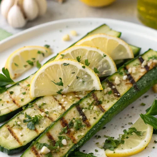 Healthy Grilled Zucchini with Lemon and Garlic