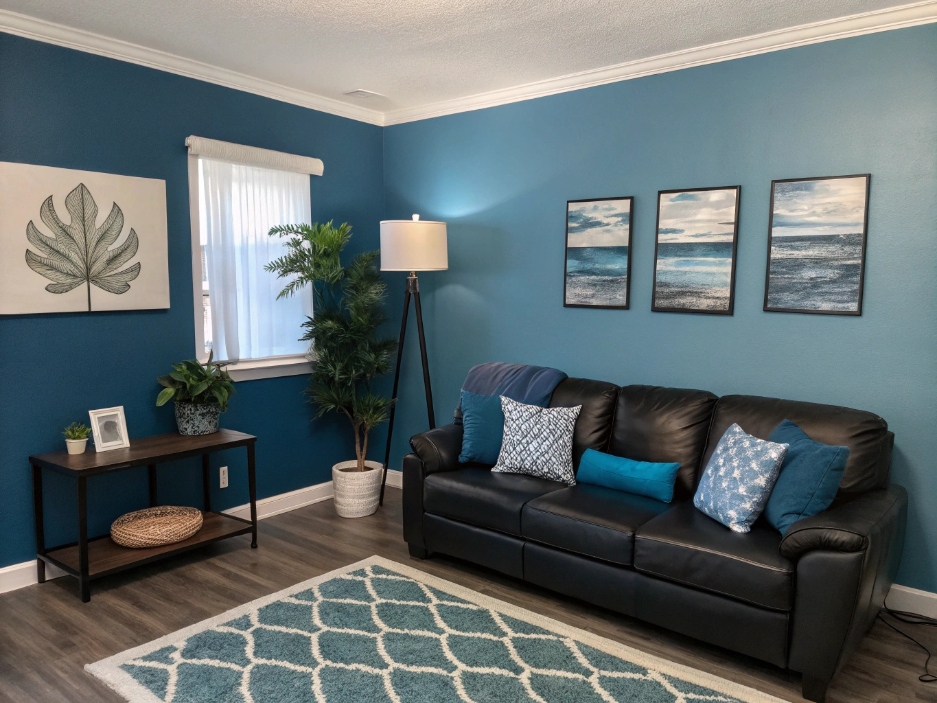 Black and Blue Living Room