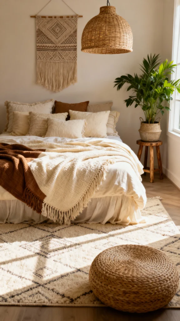 Boho Bedroom with Japandi Style