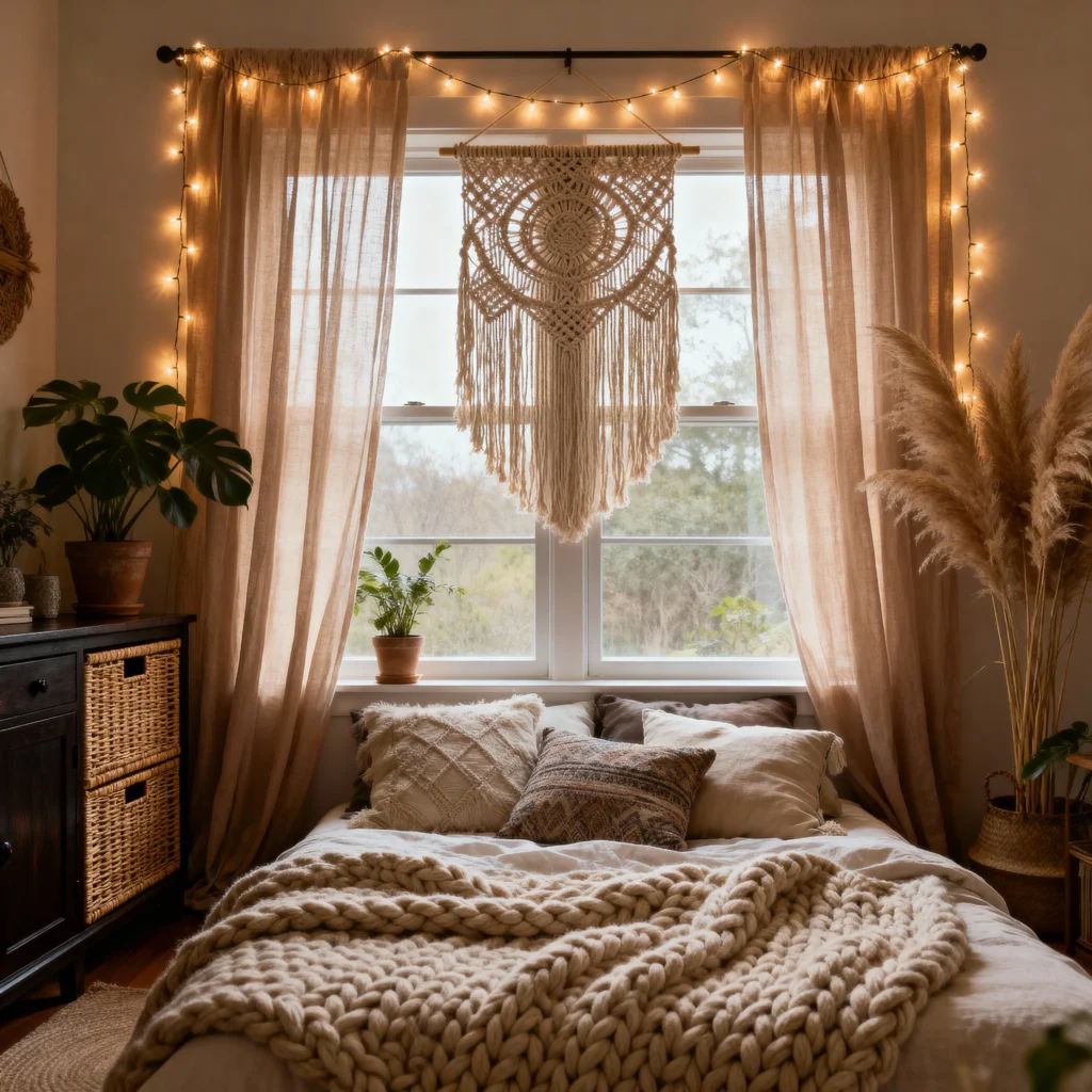 12 Boho Bedroom Curtain Ideas to Add Soft, Dreamy Vibes