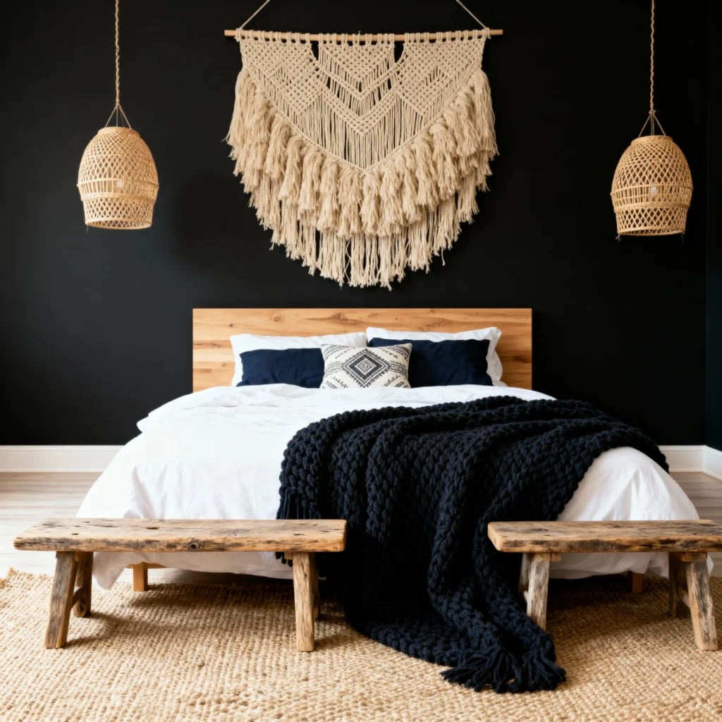 Black Boho Bedroom Ideas