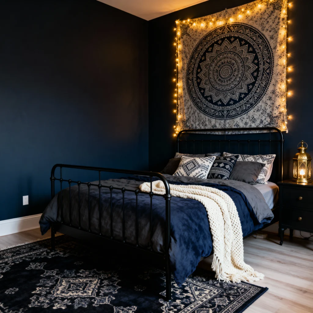 Black Boho Bedroom Ideas