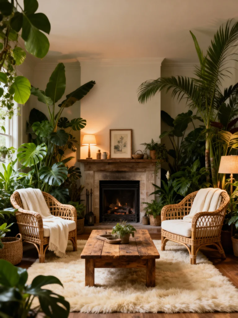 12 Ways to Style Wood and Plants in Your Living Room