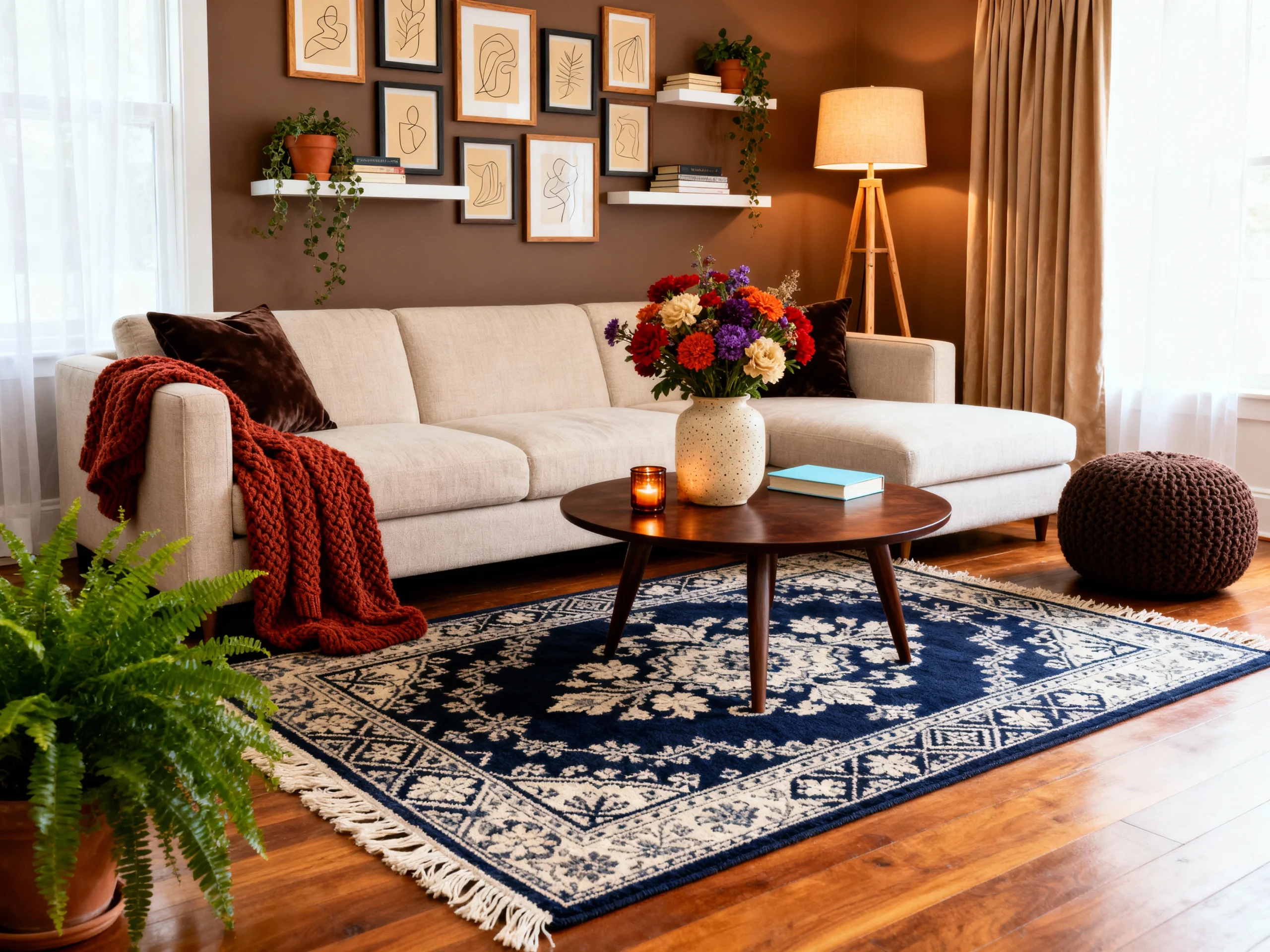 10 Stylish Warm Living Room Designs