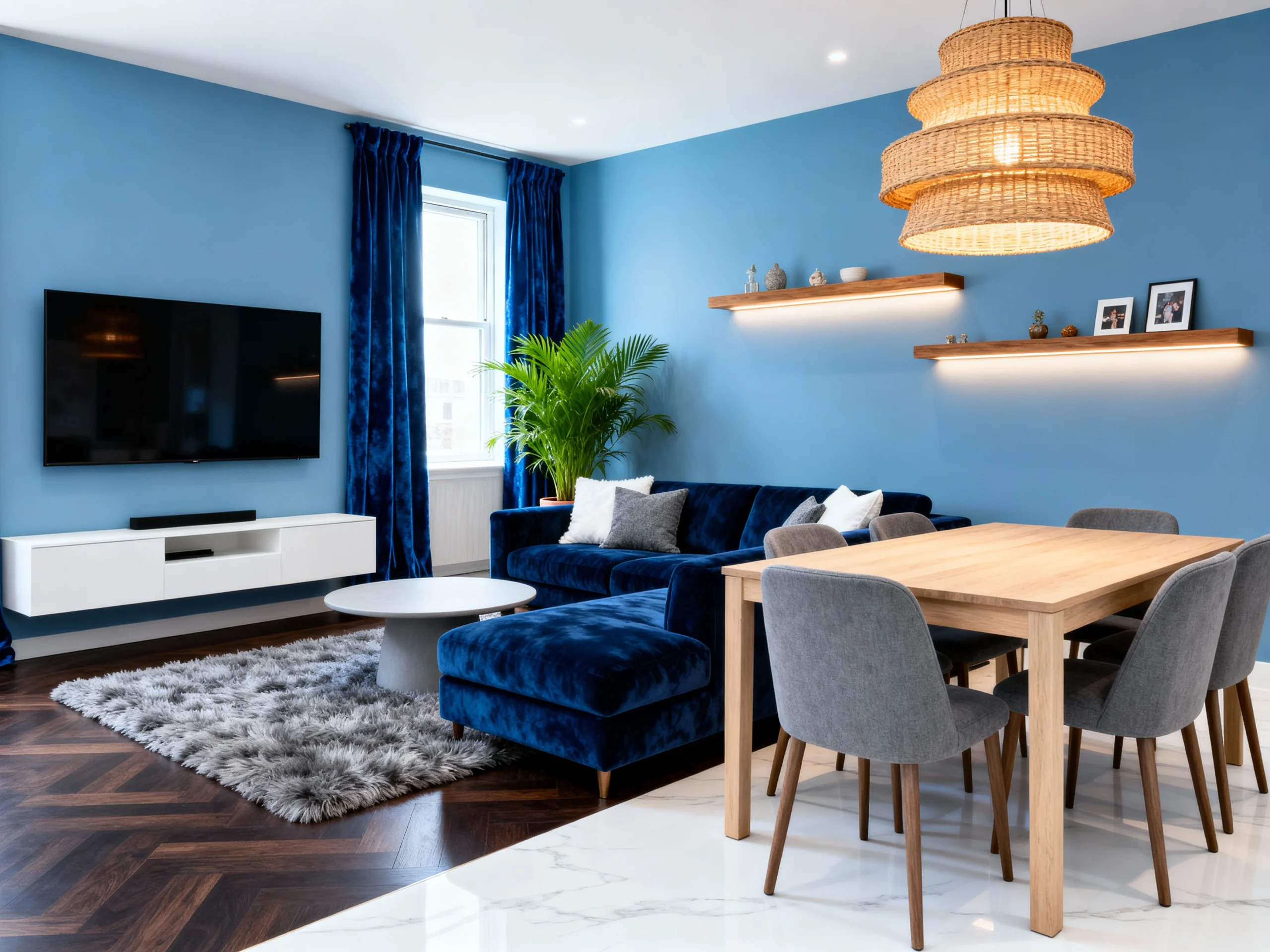11 Blue & Grey Living Room Designs