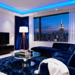 Blue and White Living Room