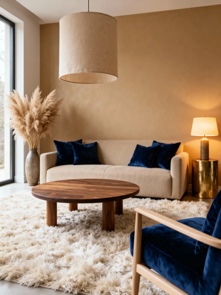 Blue & Beige Living Room