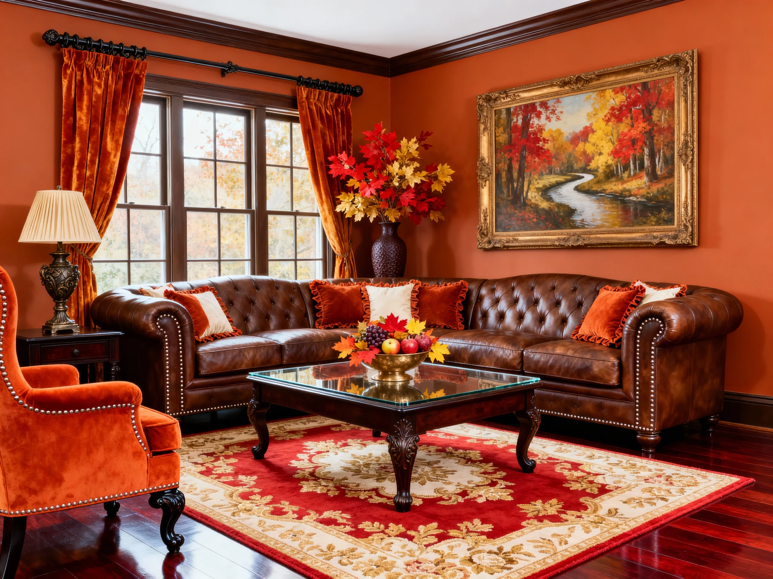 Warm Living Room Makeover