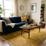 Rug Ideas for Your Blue Sofa Living Room