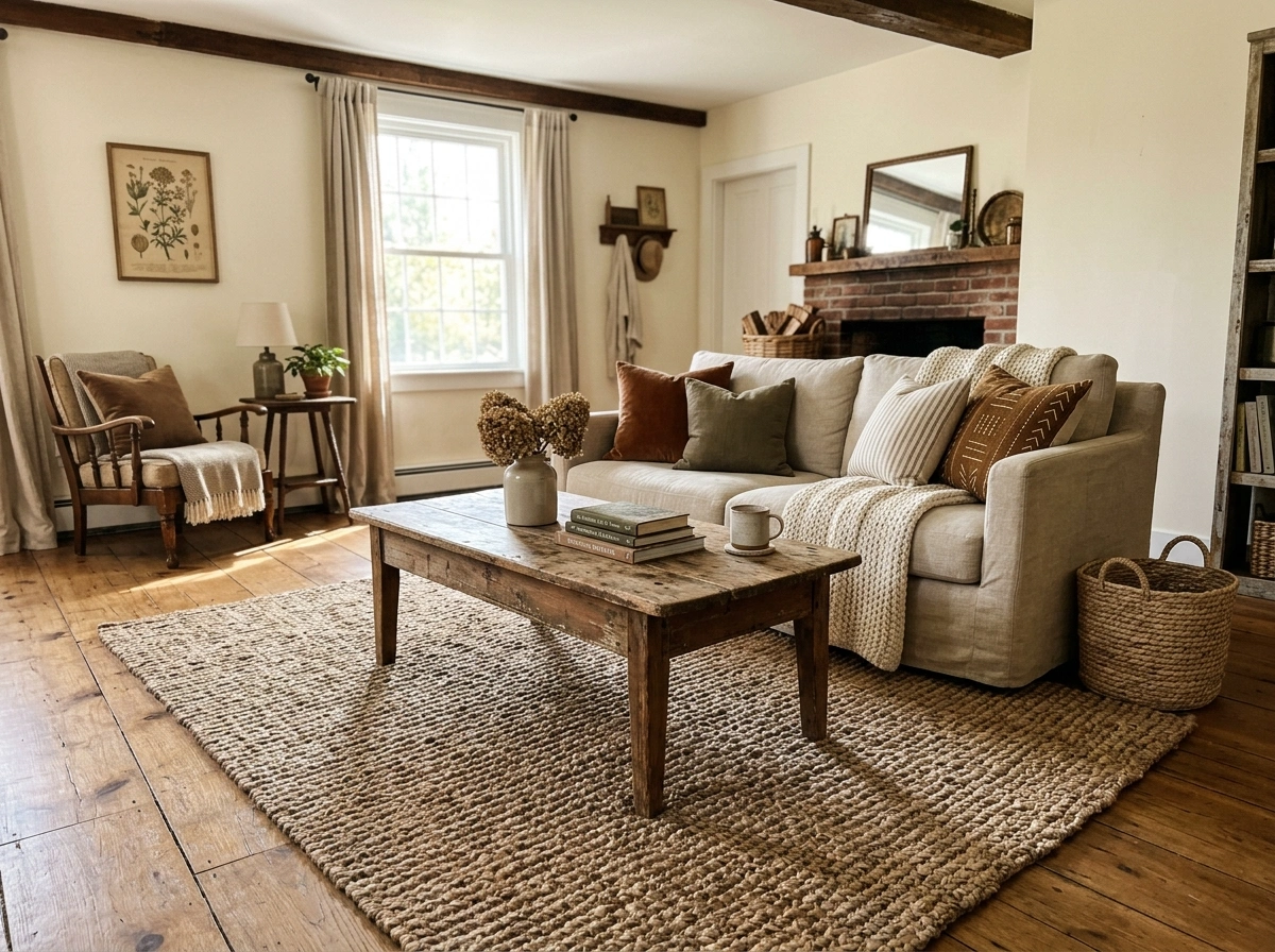 Smart rugs in living room farmhouse Ideas