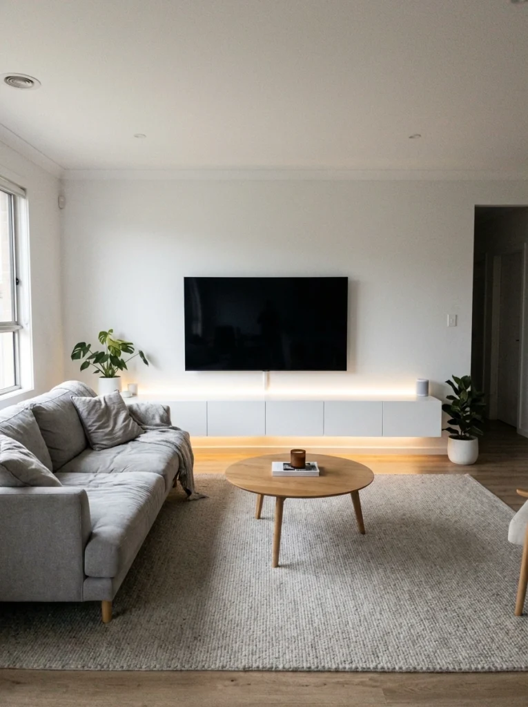Modern Minimalist TV Room