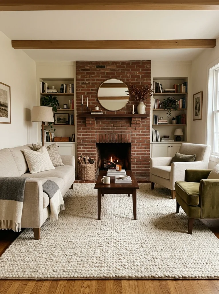 Rugs in Living Room Fireplace